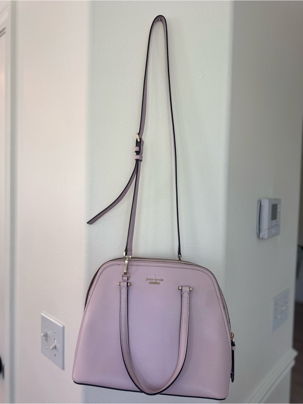 kate spade pale lavender dome satchel crossbody